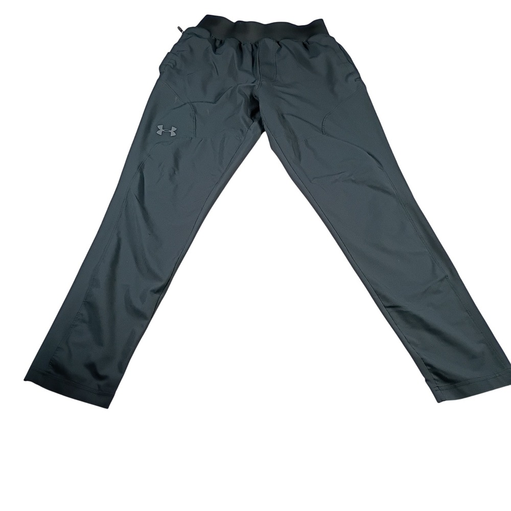 Under Armour Athletic Pants Mens Small Dark Gray Good Fitted Tapered Joggers